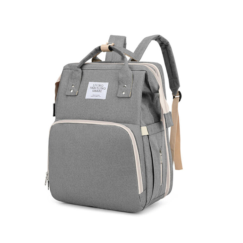 Waterproof 3 in 1 Baby Diaper Bag Backpack with Bassinet Changing Station Travel 24Hr Smart